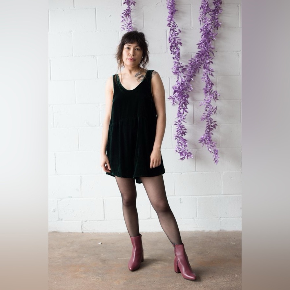 Maggie Jayne Mini Velvet Playsuit